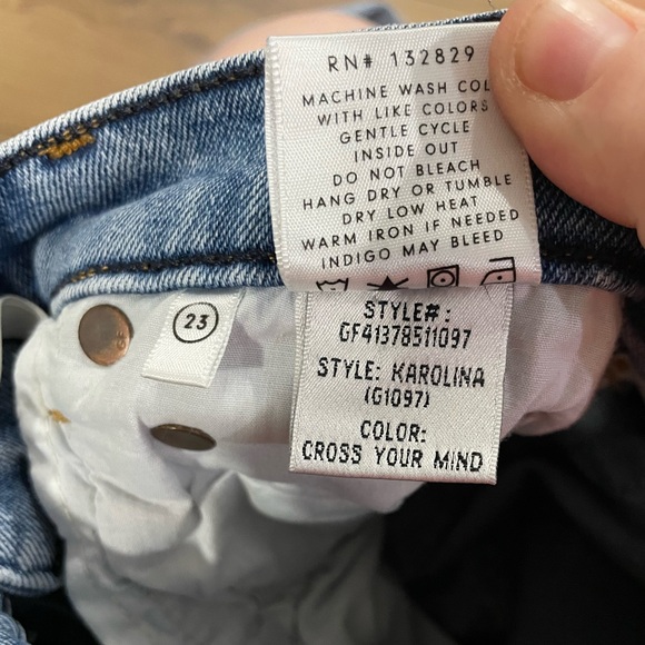 GRLFRND Karolina Cross Your Mind Denim Designer Jeans Slim Size 23 Distressed - Picture 2 of 15